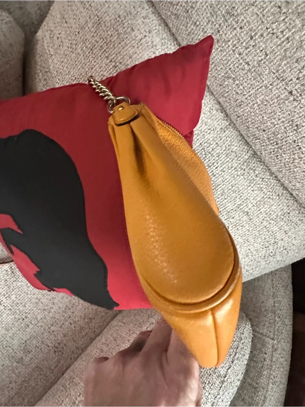 Coach Carrie Pebbled Leather Crossbody and chain handle in Mustard Yellow
